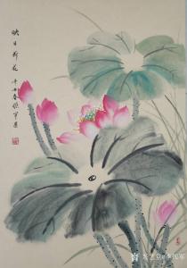 艺术品图片：艺术家李振军国画作品名称《花鸟-映日荷花》价格500.00 元
