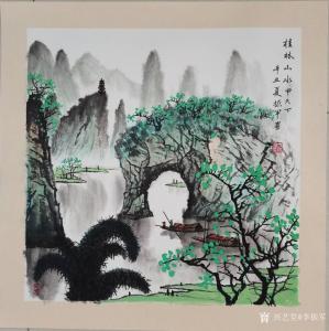 艺术品图片：艺术家李振军国画作品名称《桂林山水甲天下》价格500.00 元