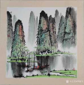 艺术品图片：艺术家李振军国画作品名称《桂林山水-千峰竞秀》价格500.00 元
