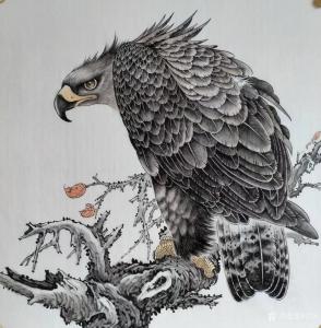 艺术品图片：艺术家谷风国画作品名称《鹰眼》价格800.00 元