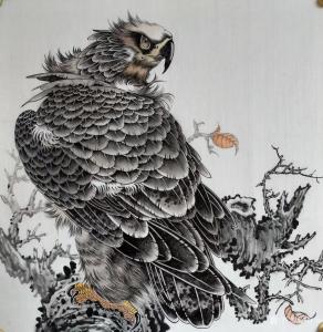 艺术品图片：艺术家谷风国画作品名称《鹰-霸者之气》价格800.00 元