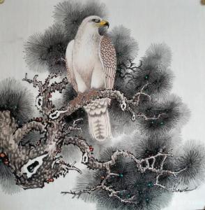 艺术品图片：艺术家谷风国画作品名称《鹰-宁静》价格800.00 元