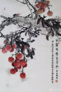 艺术品图片：艺术家李伟强国画作品名称《花鸟-半露冰肌玉不如》议价