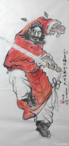 艺术品图片：艺术家郝鹏云国画作品名称《人物钟馗-三尺清风剑》议价