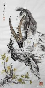 艺术品图片：艺术家傅饶国画作品名称《动物山羊-吉》议价