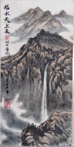 艺术品图片：艺术家刘开豪国画作品名称《福水天上来》议价