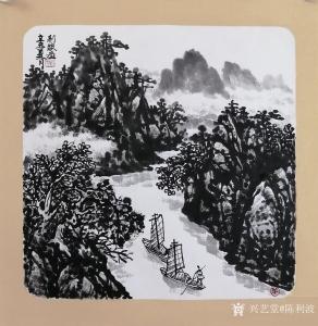 艺术品图片：艺术家陈利波国画作品名称《泛舟》议价