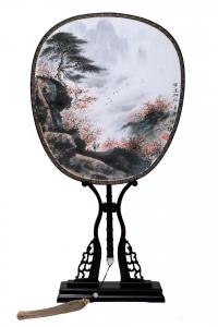 艺术品图片：艺术家罗树辉国画作品名称《团扇松-梦里桃花》价格6000.00 元
