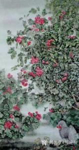 艺术品图片：艺术家邢建明国画作品名称《花鸟画-绿叶红果》议价
