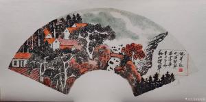 艺术品图片：艺术家张宪华国画作品名称《山水-秋山揽翠》议价