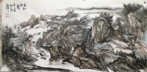 艺术品图片：艺术家张祖坤国画作品名称《山水-千秋沟壑》议价