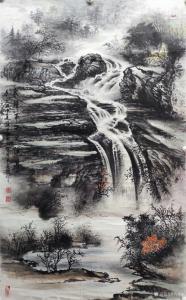 艺术品图片：艺术家周顺生国画作品名称《三尺天台山飞瀑图》价格600.00 元