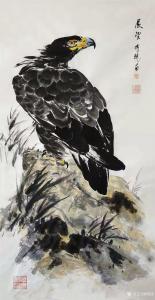艺术品图片：艺术家傅饶国画作品名称《鹰-展望》价格2000.00 元