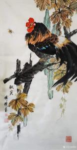 艺术品图片：艺术家傅饶国画作品名称《鸡-秋实》议价