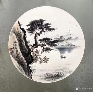 艺术品图片：艺术家罗树辉国画作品名称《山水松》价格8000.00 元