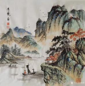 艺术品图片：艺术家傅饶国画作品名称《古风山水1》价格1000.00 元