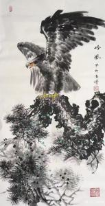艺术品图片：艺术家袁峰国画作品名称《鹰--吟风》价格40000.00 元