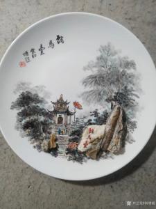 艺术品图片：艺术家杨增超手工作品名称《瓷盘画《战马台》》议价