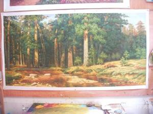 艺术品图片：艺术家罗鸿羽油画作品《俄罗斯大松树林》价格20000.00 元