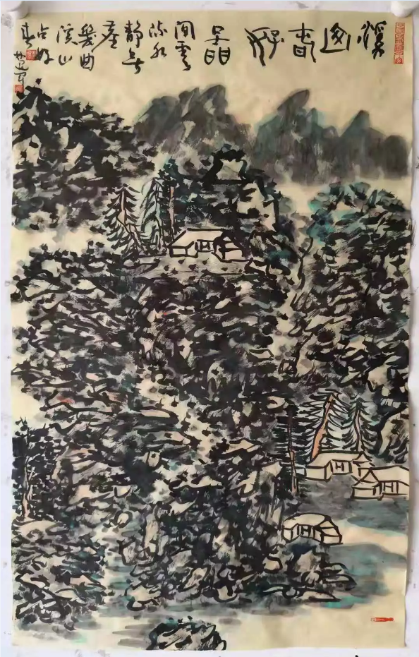 中国绘画积墨法山水画图片1