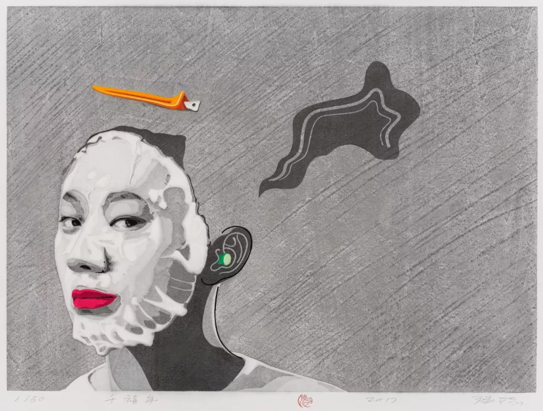 陈琦作品：《千禧年》Millennium 水印版画 Woodblock Print 42×55cm 2017年 大英博物馆藏