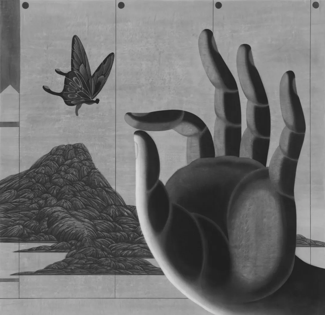 陈琦作品：《彼岸之四》Faramita No.4 水印版画 Woodblock Print 180×180cm 2002年 英国苏富比艺术学院藏