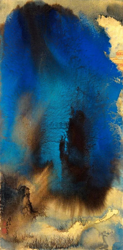 张大千作品 碧峰古寺