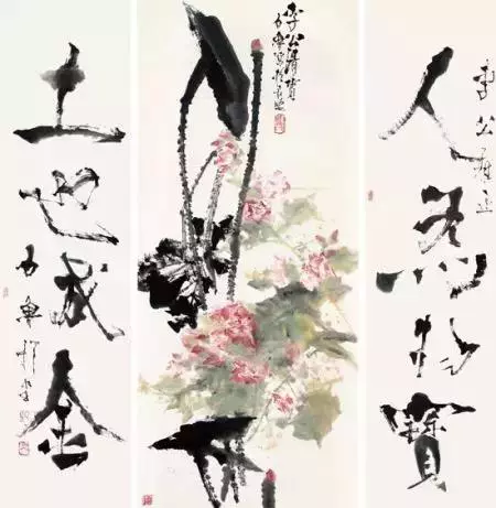 国画大师石鲁 荷花作品欣赏
