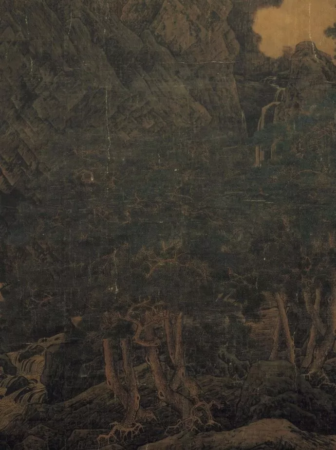 宋朝画家李唐山水画《万壑松风》局部图