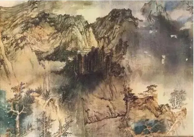 张大千《庐山图》局部