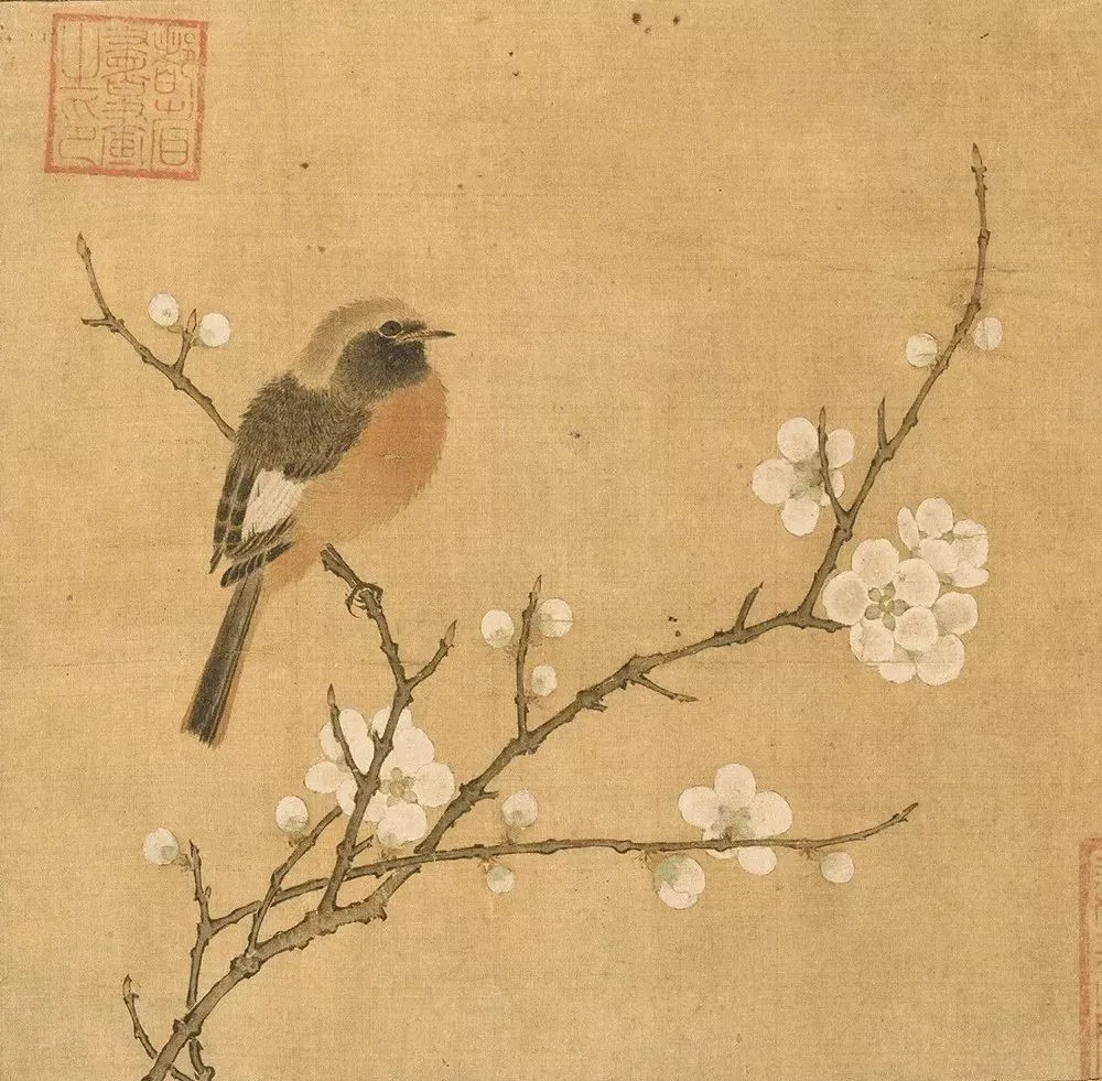 北宋 佚名《桃枝栖雀图》美国克利夫兰美术馆藏