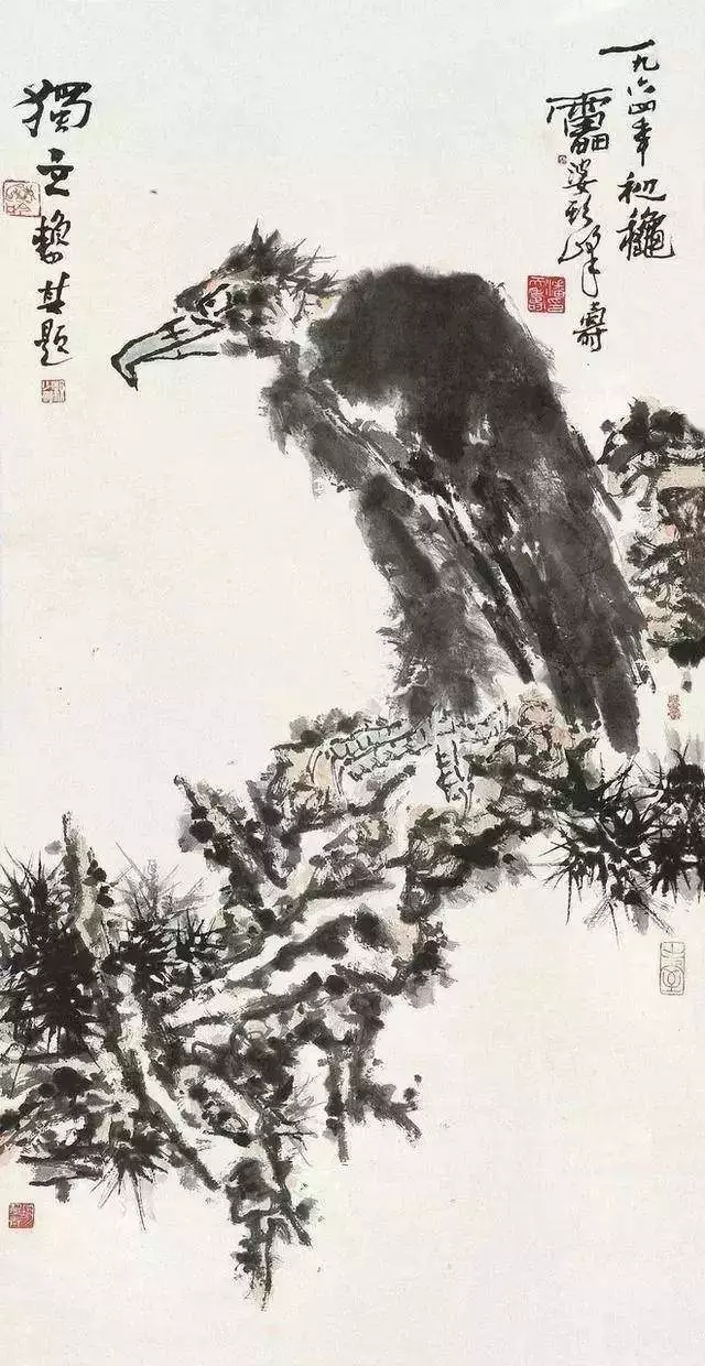 潘天寿 1964年作品 《松鹰图》