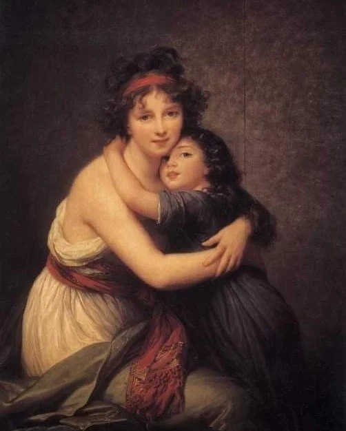 世界经典油画-伊丽莎白.路易丝.维瑞《画家与女儿像》