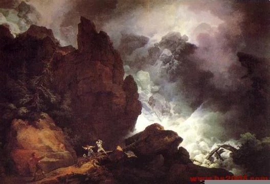 世界经典油画-菲利普卢泰尔堡《阿尔卑斯山的雪崩》