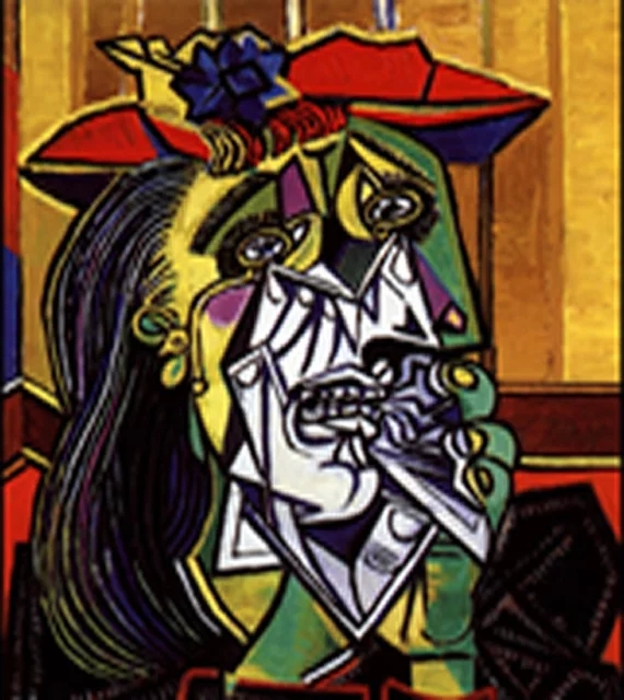 世界经典油画-毕加索《哭泣的女人》