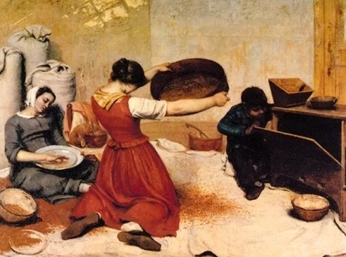 世界经典油画-居斯塔夫库尔贝《筛麦妇》