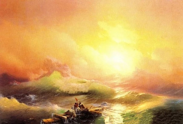 世界经典油画-艾伊瓦佐夫斯基《九级浪》