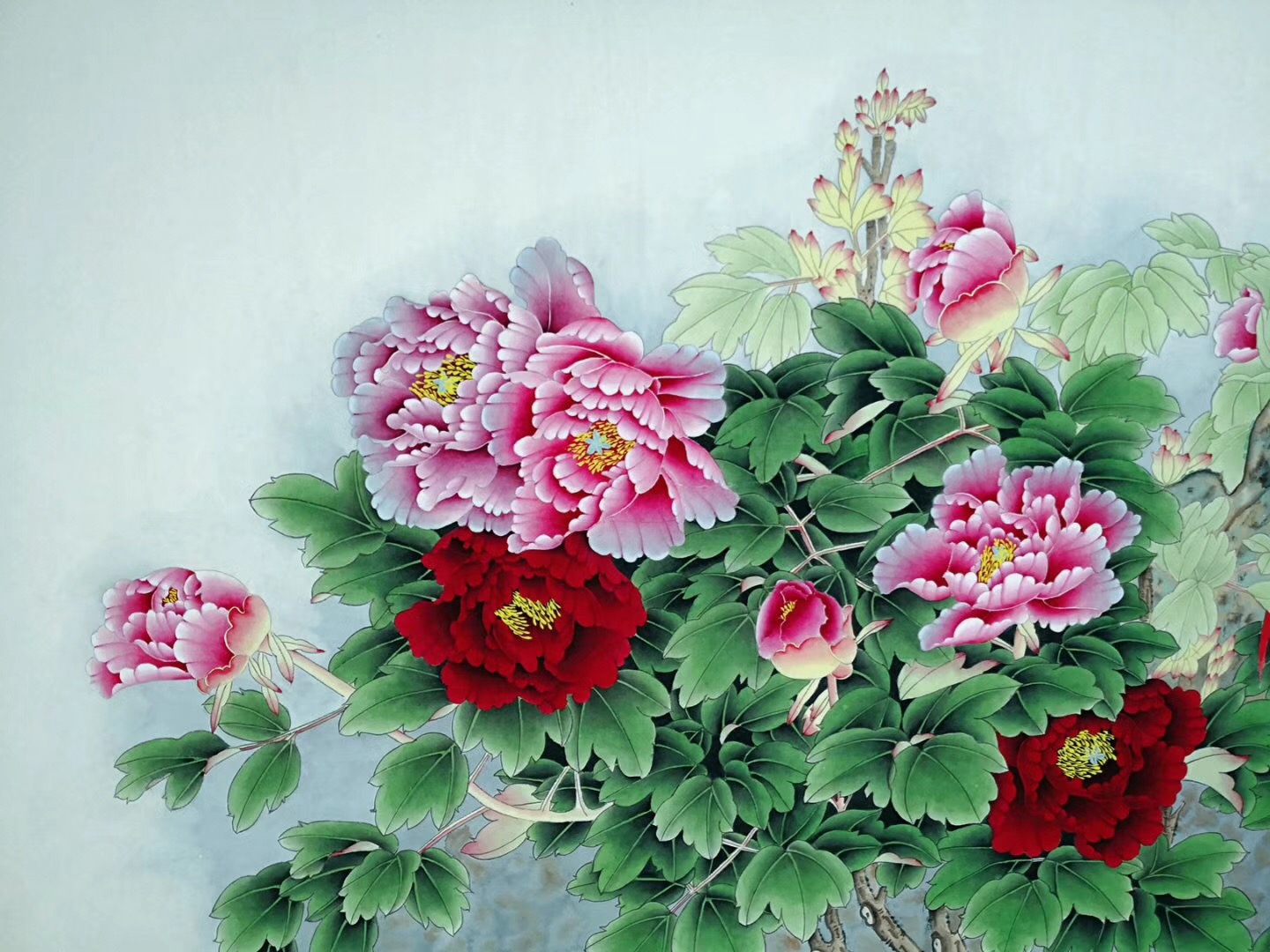 胡记领国画新作小六尺工笔