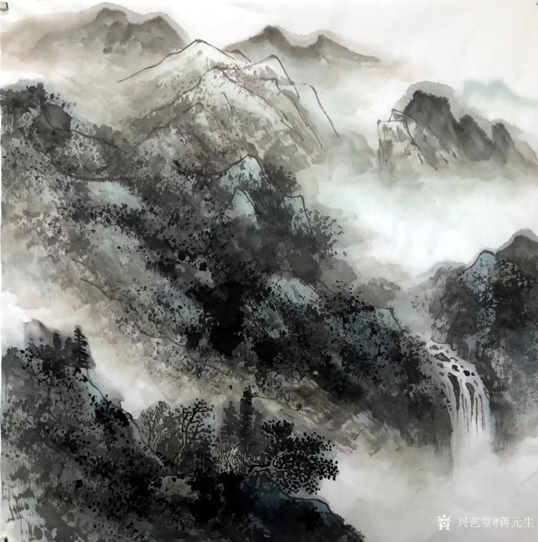 蒋元生日记:《每日一画》山不在高,有水则灵。蒋元生_兴艺堂