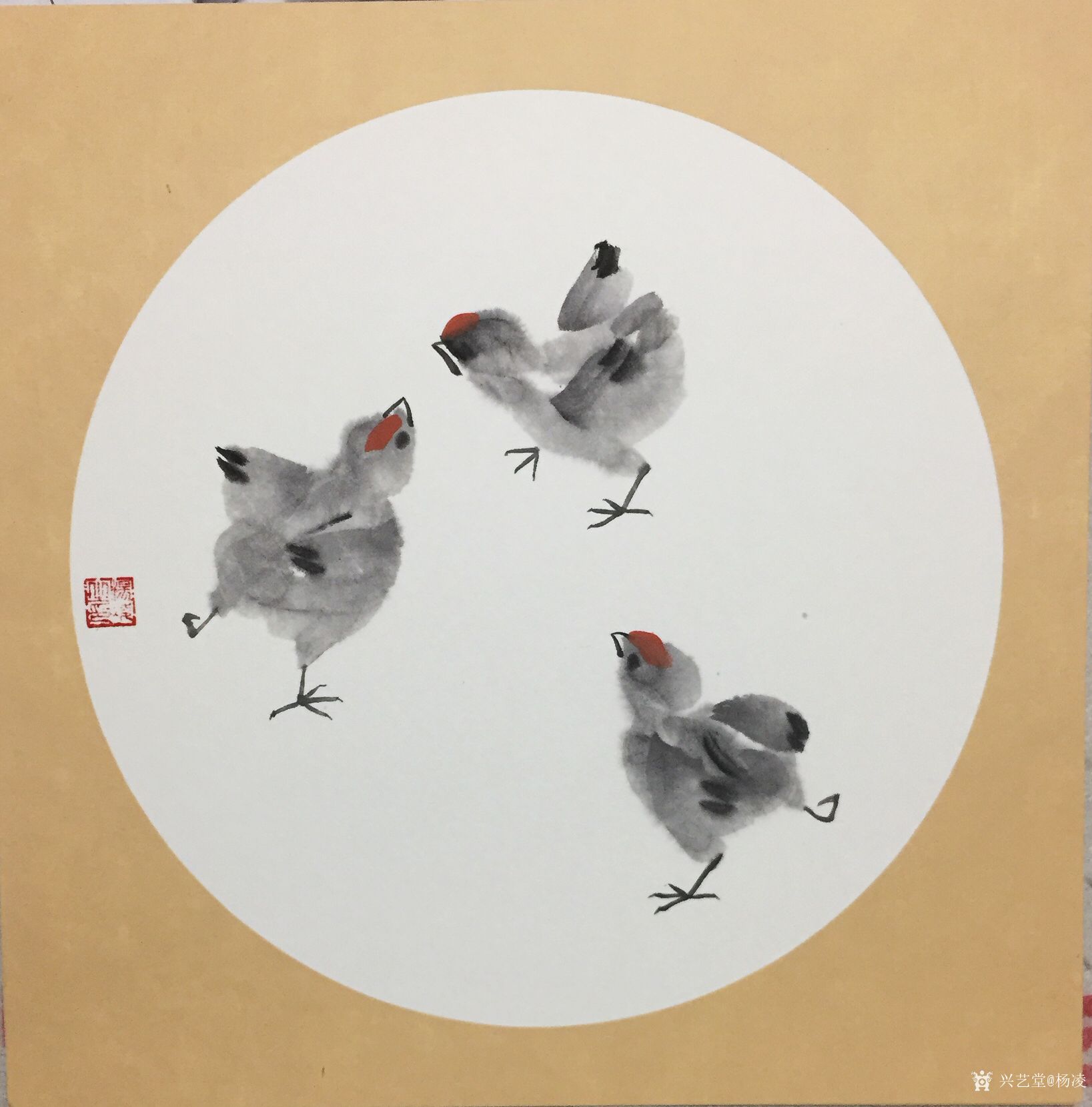 一套写意小鸡完成,38:38cm,喜欢可以定制哦!