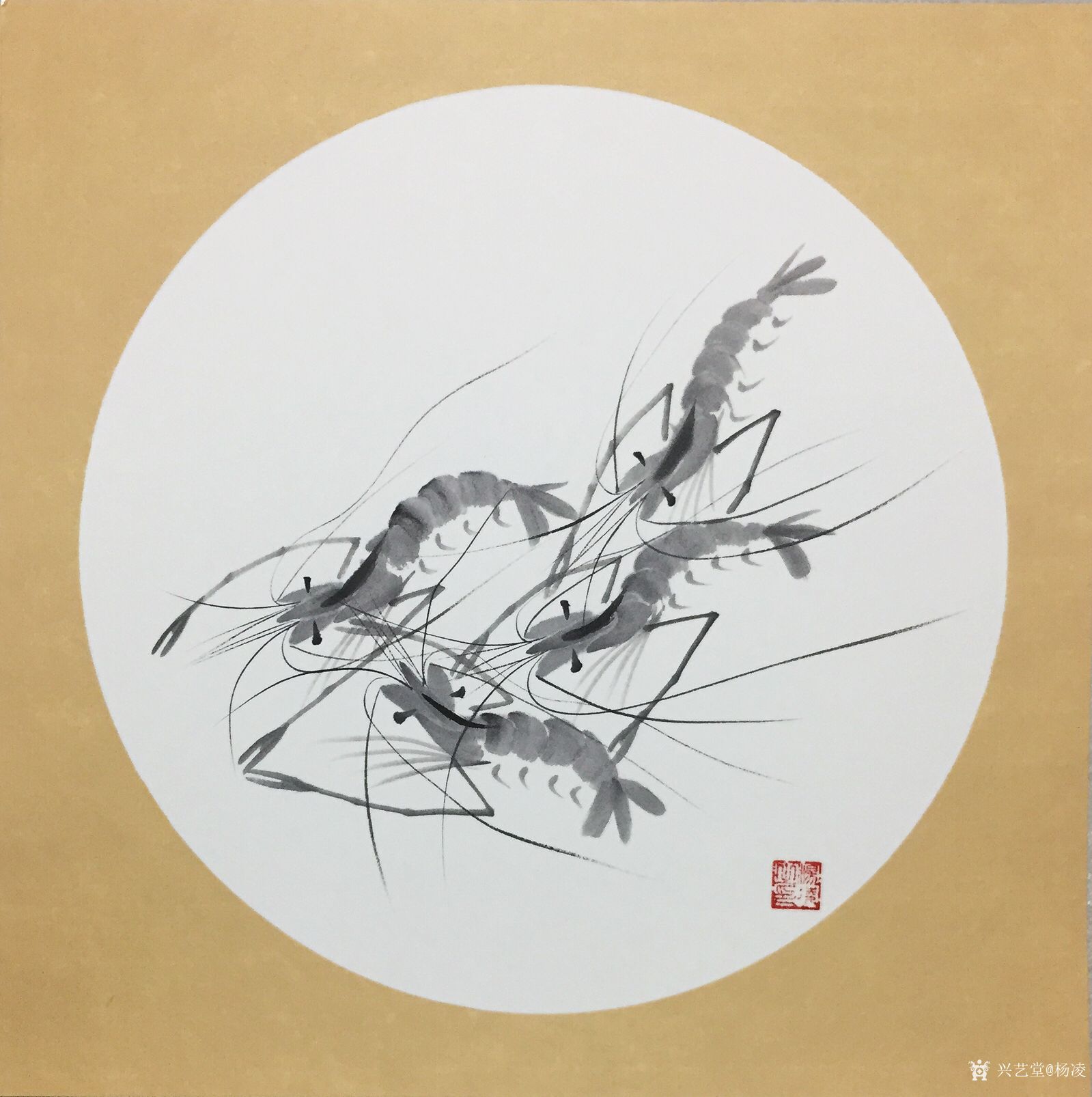 一套写意小龙虾完成,38:38cm,喜欢可以定制哦!