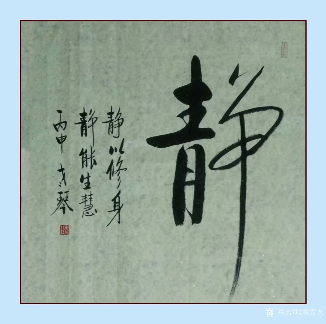 秦发艺日记:书法作品《静》6幅。学会静,是人生的一笔宝贵的财富。它会让你_兴艺堂