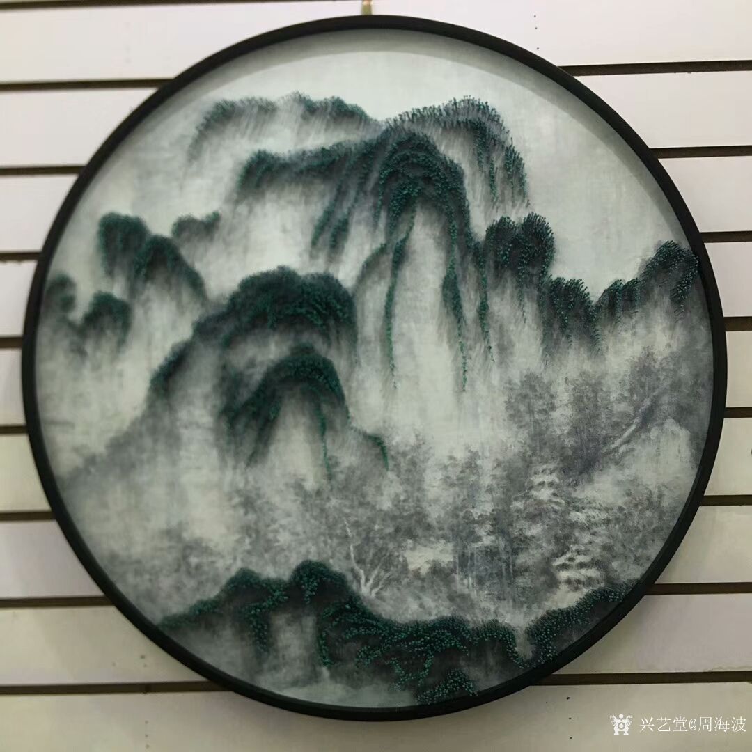 周海波日记-《钉子画》,用钉子制作的山水画,今天完成最后一遍上色!