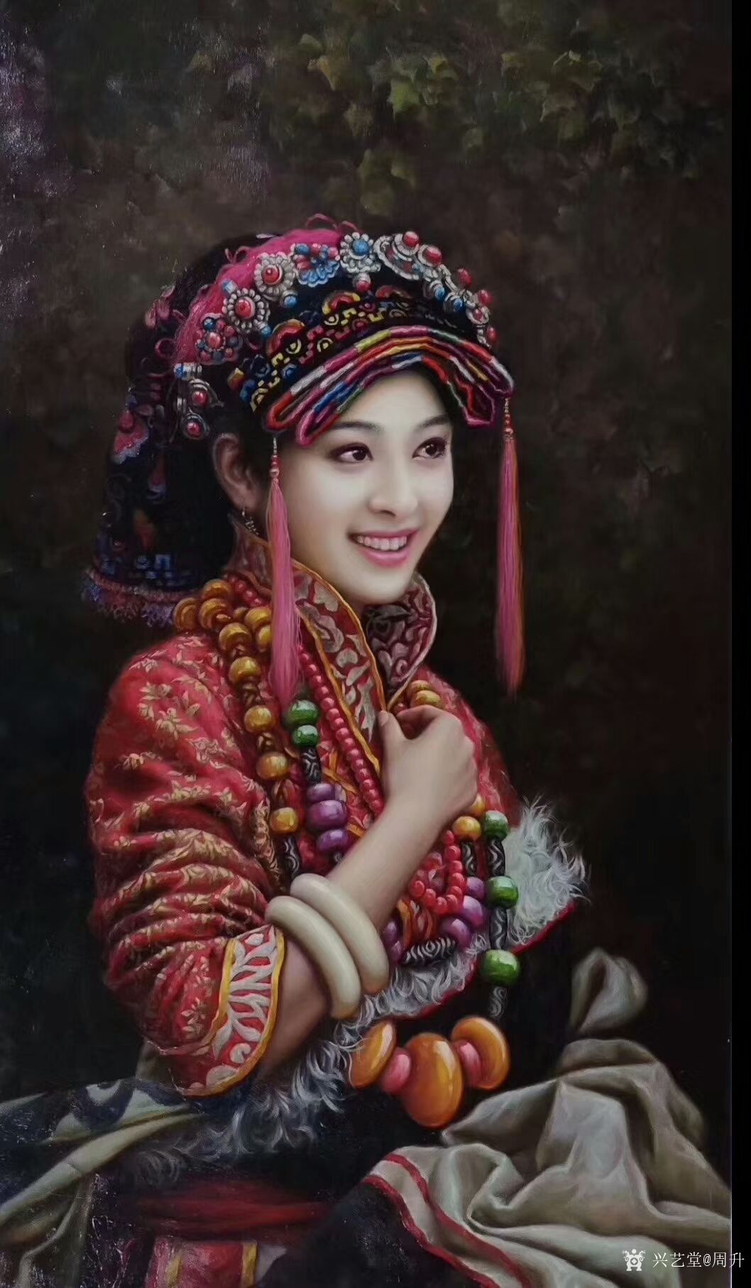 藏宝-11881笔下的油画人物画作品《齐百石老人》,《一代伟人》,超写实