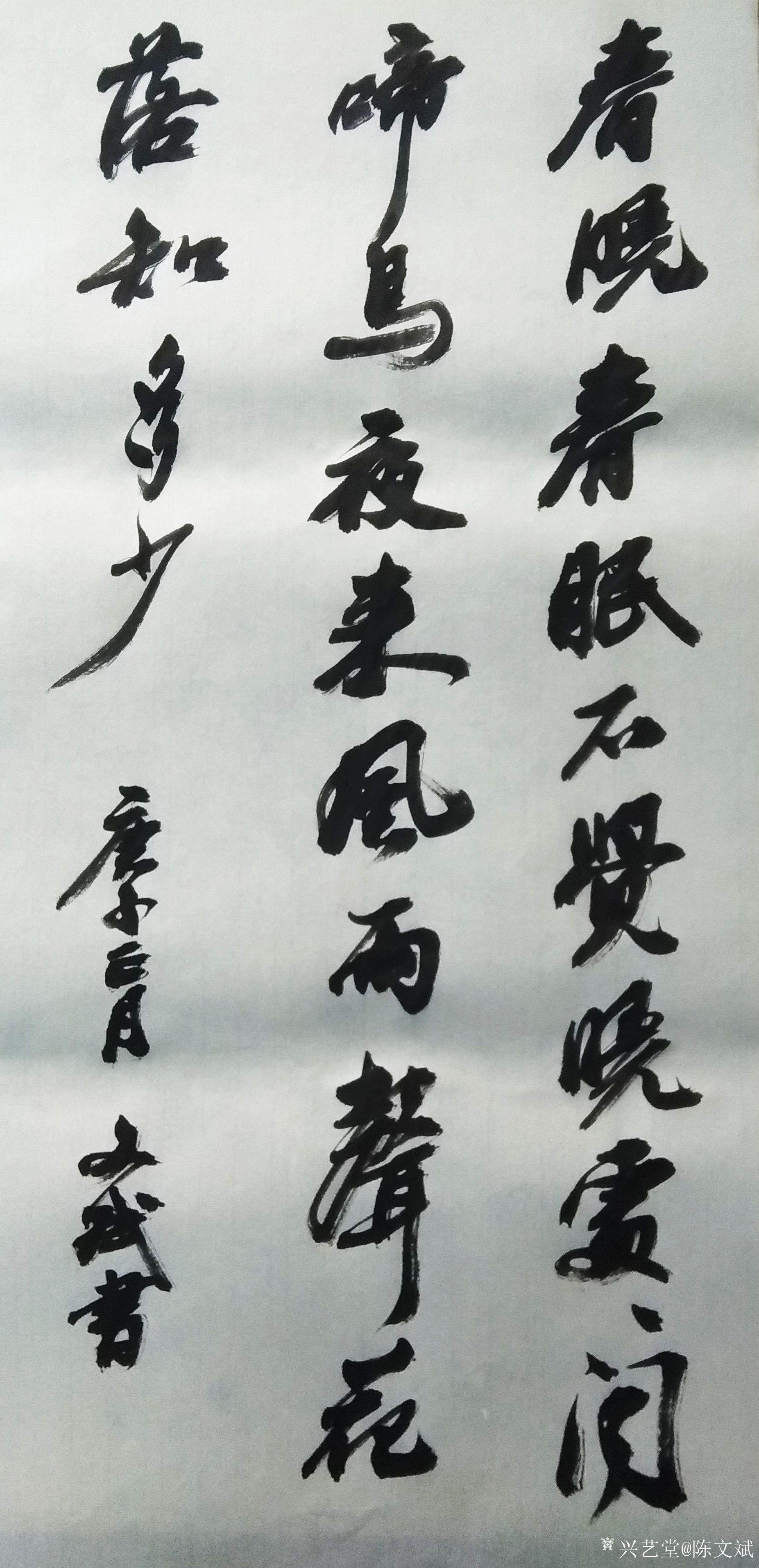 陈文斌日记:书法录孟浩然诗《春晓》!春