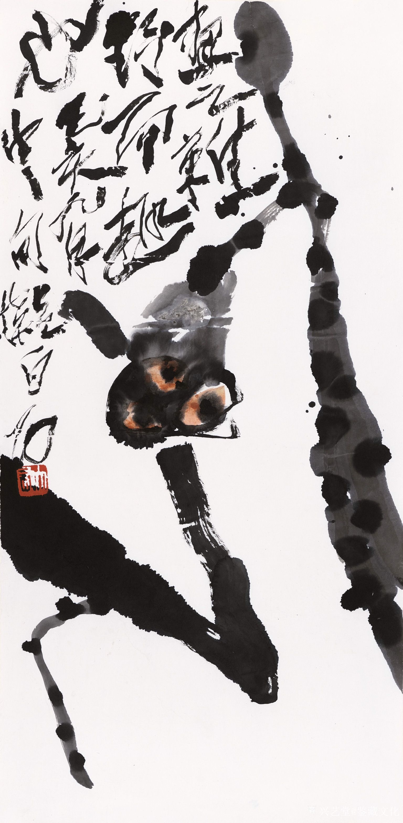 鉴藏文化日记-作品名称:七里滩边;类别:写意花鸟画;尺寸:66:33 款识