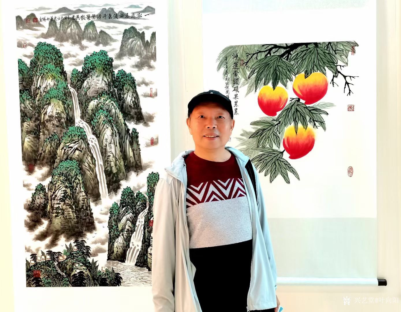 叶向阳日记:叶向阳国画山水画《万山红遍醉金秋》《一泓飞瀑洒清气千峰耸翠散_兴艺堂