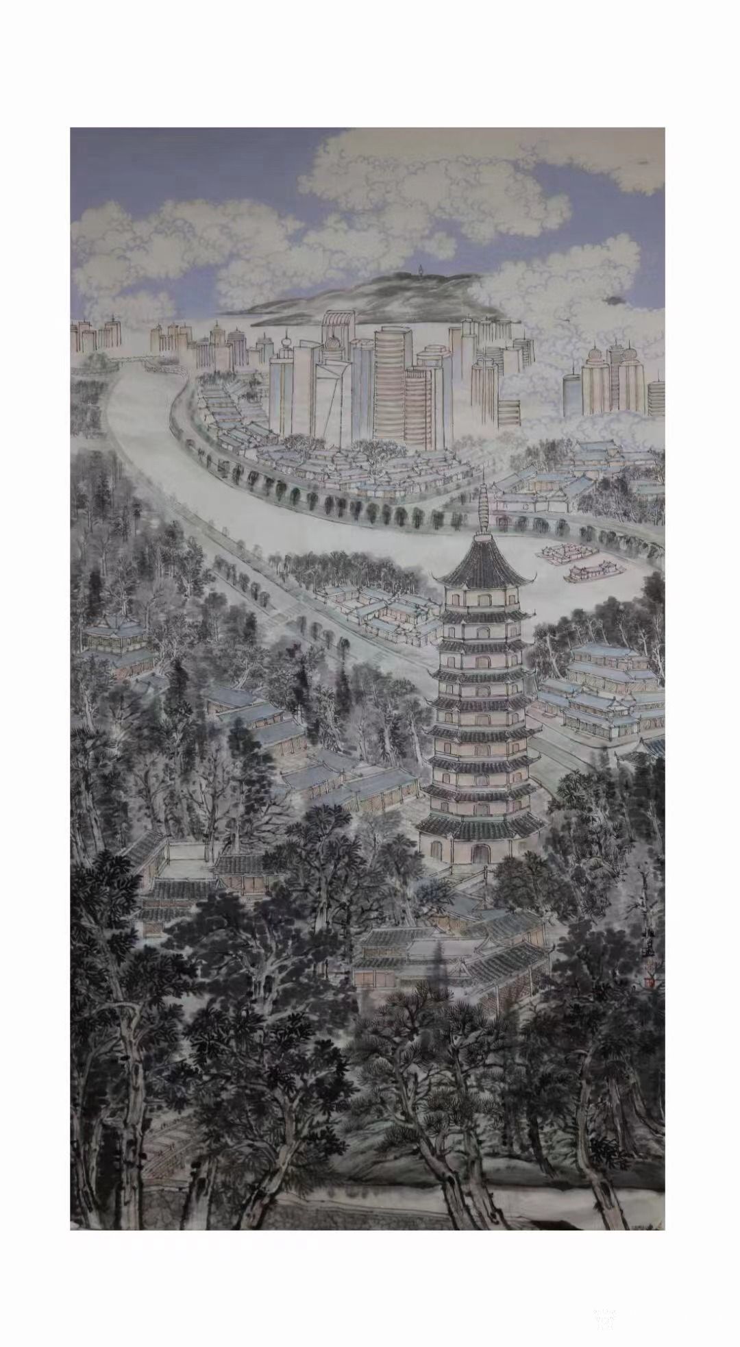 任振山荣誉:国画作品《里运河畔春意浓》正在江苏省美术馆展出; 2022_兴艺堂
