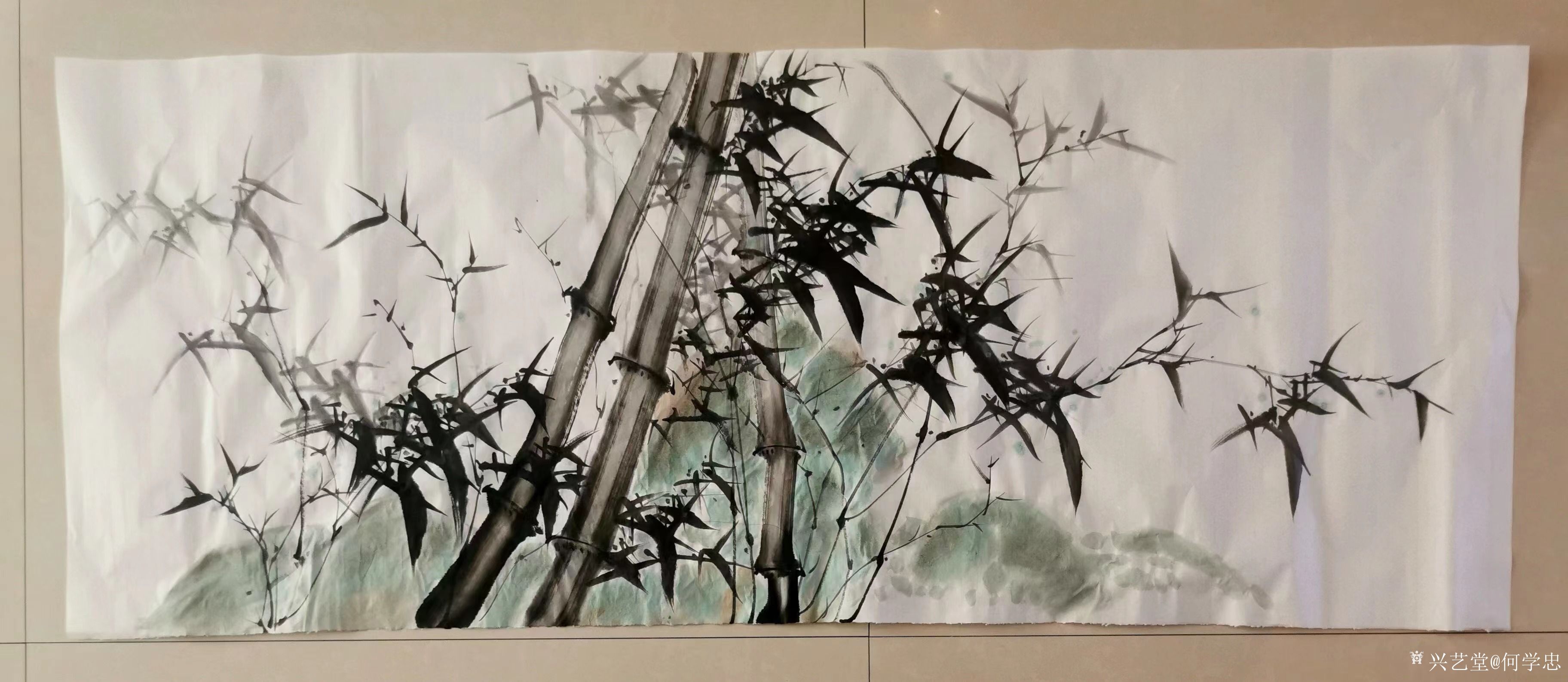 何学忠收藏:某单位定制的4幅国画竹作品,已经完成创作,请欣赏。_兴艺堂