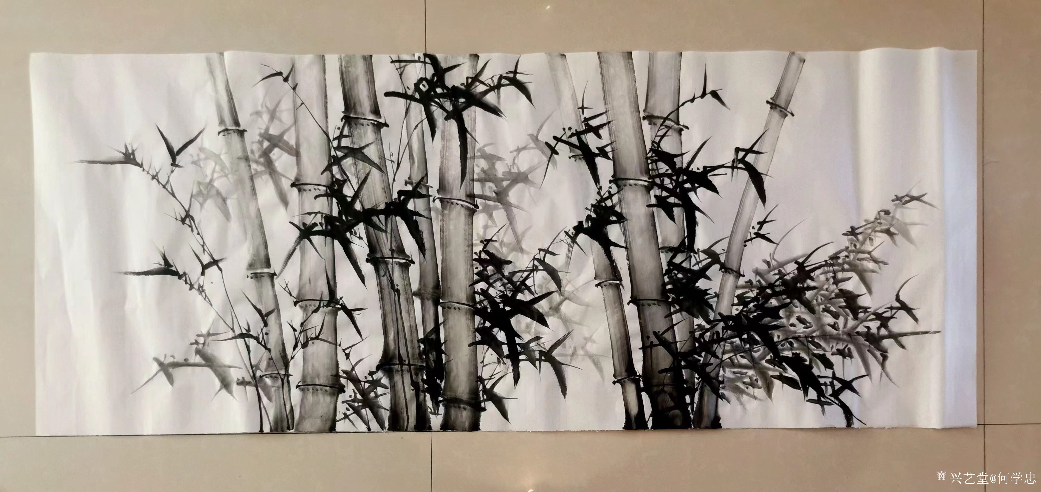 何学忠收藏:某单位定制的4幅国画竹作品,已经完成创作,请欣赏。_兴艺堂